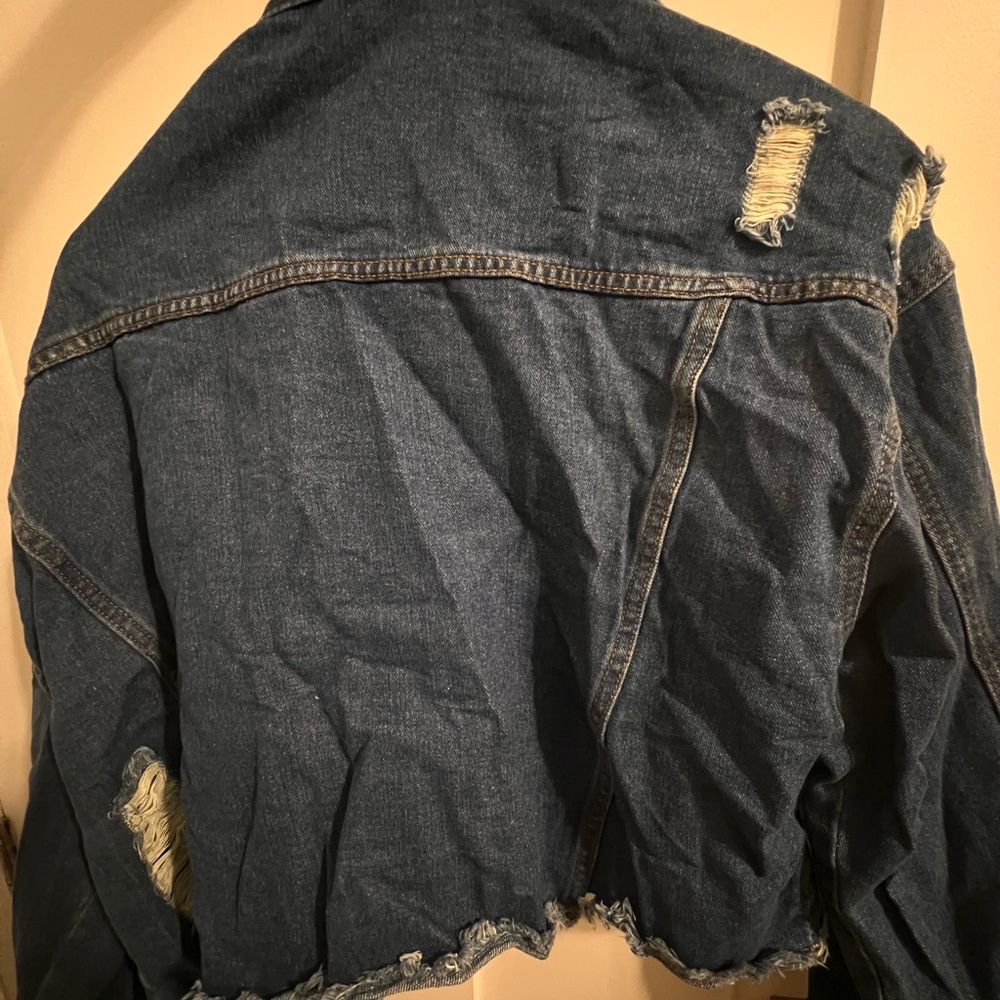Blue Distressed Jean Jacket - Picture 3 of 3